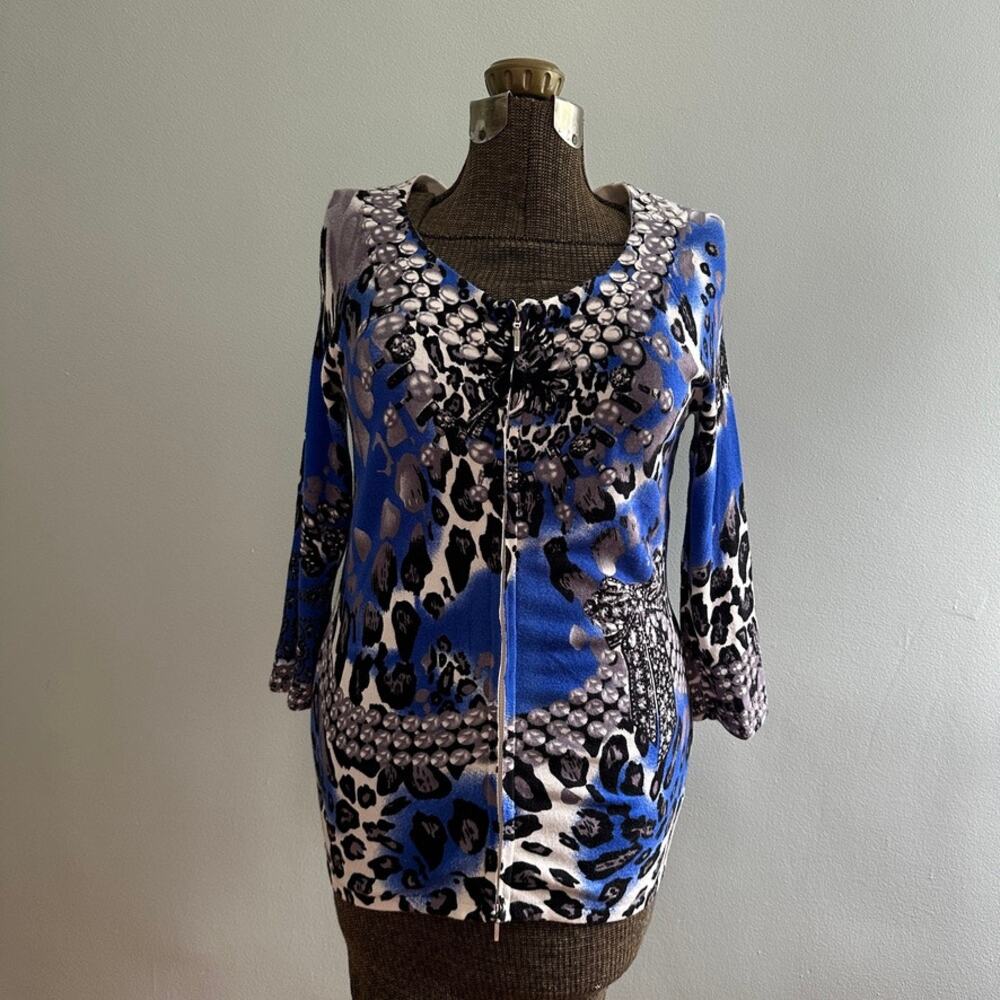 Cache blue embellished cardigan size M NWOT